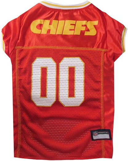 NFL Kansas City Chiefs Dog Jersey, Size: Medium. Best Football Jersey Costume for Dogs & Cats. Licensed Jersey Shirt