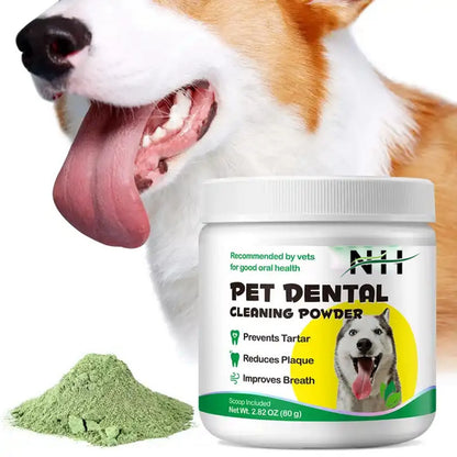 Dental Powder for Dogs, Powder Breath Freshener With, Tartar Remover for Small, Medium and Large Dogs