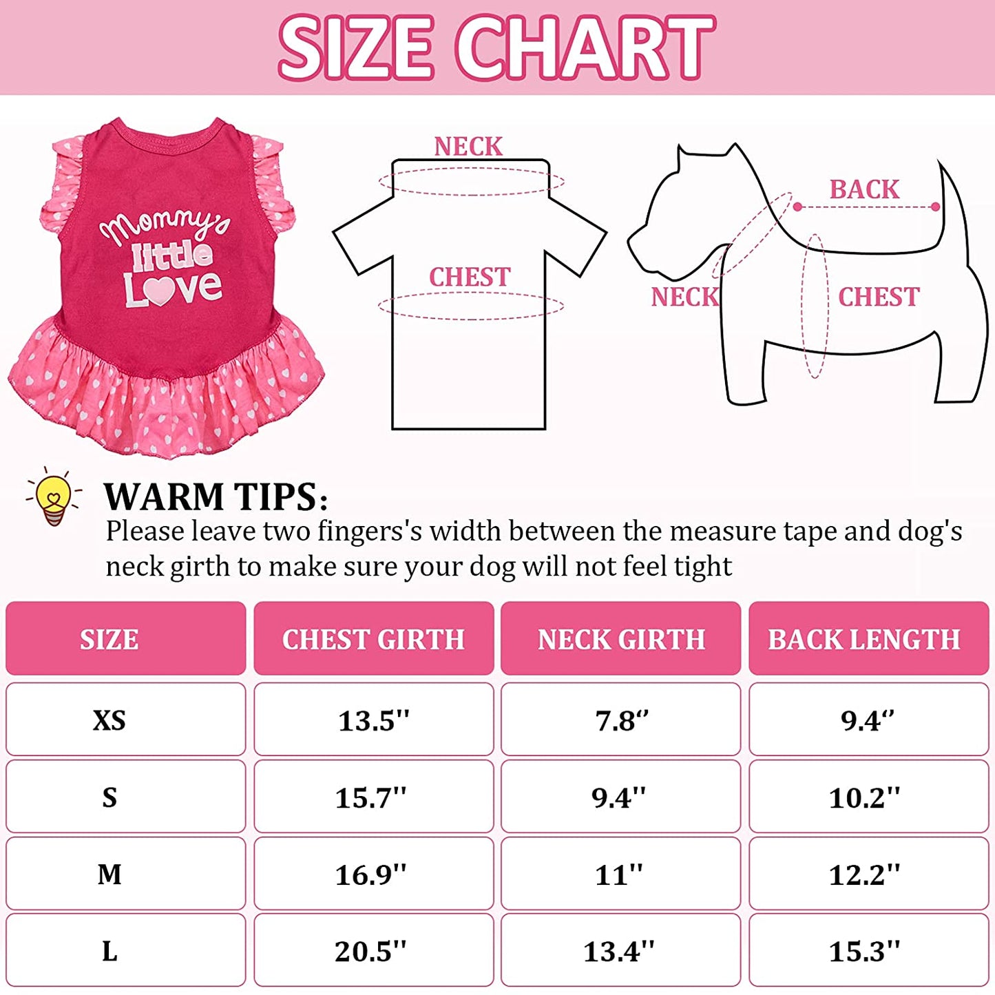 2 Pieces Dog Dresses for Small Dogs Cute Girl Female Dog Dress Mommy Puppy Shirt Skirt Doggie Dresses Pet Summer Clothes Apparel for Dogs and Cats (Me and Angel,X-Small)