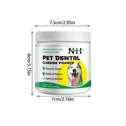 Dental Powder for Dogs, Powder Breath Freshener With, Tartar Remover for Small, Medium and Large Dogs